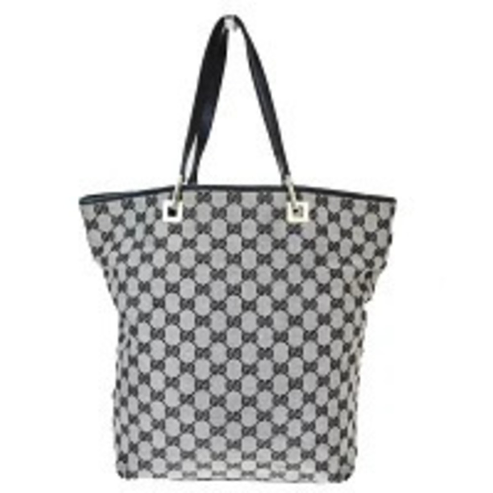 Gucci GG Canvas Leather Tote Bag Black